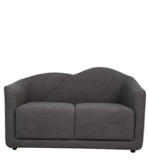 Elegant Gray Fabric Sofa with Plush Comfort & Patterned Accent Cushions